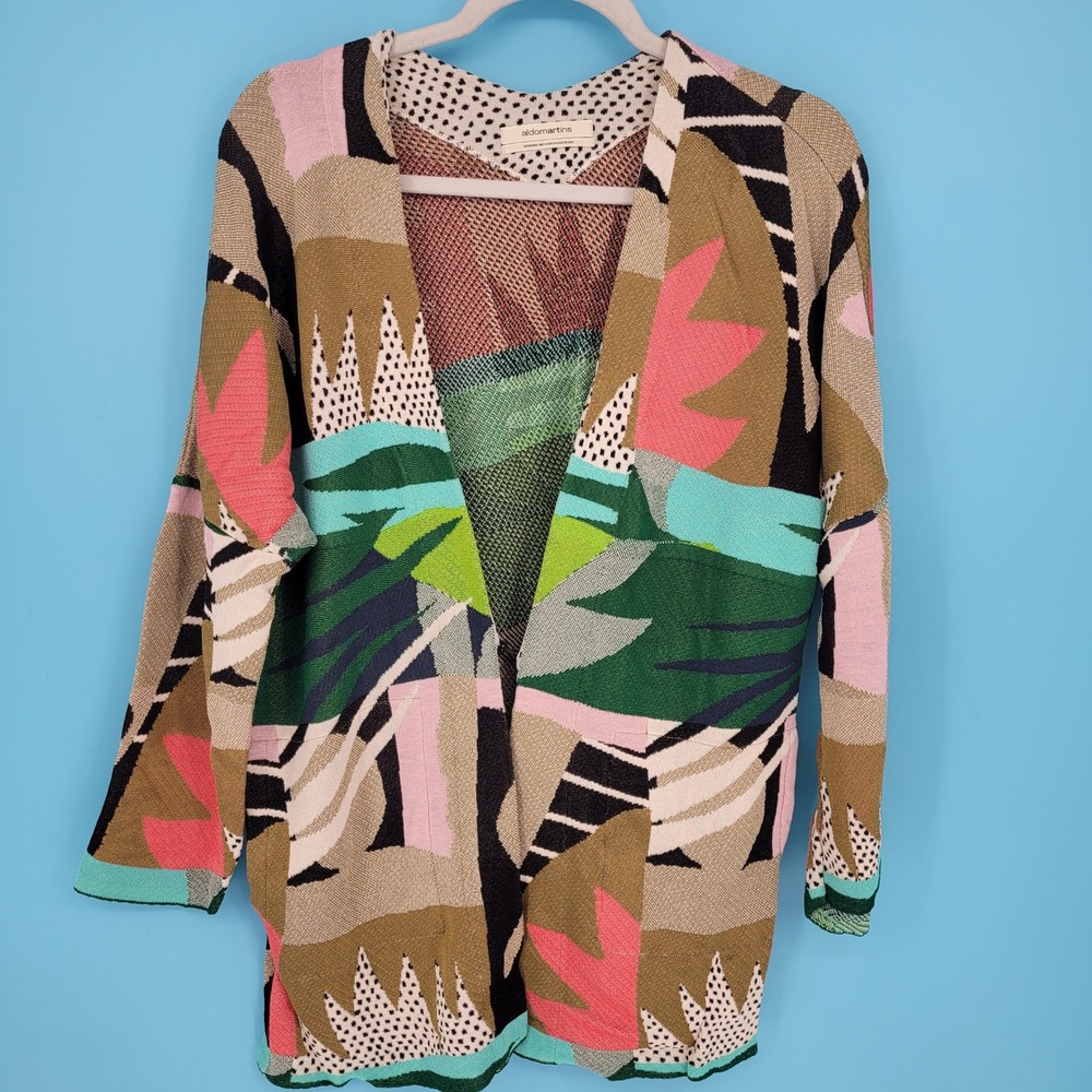 Aldo Martins Anthropologie Cardigan Womens S M Abstract Knit Barcelona Sweater